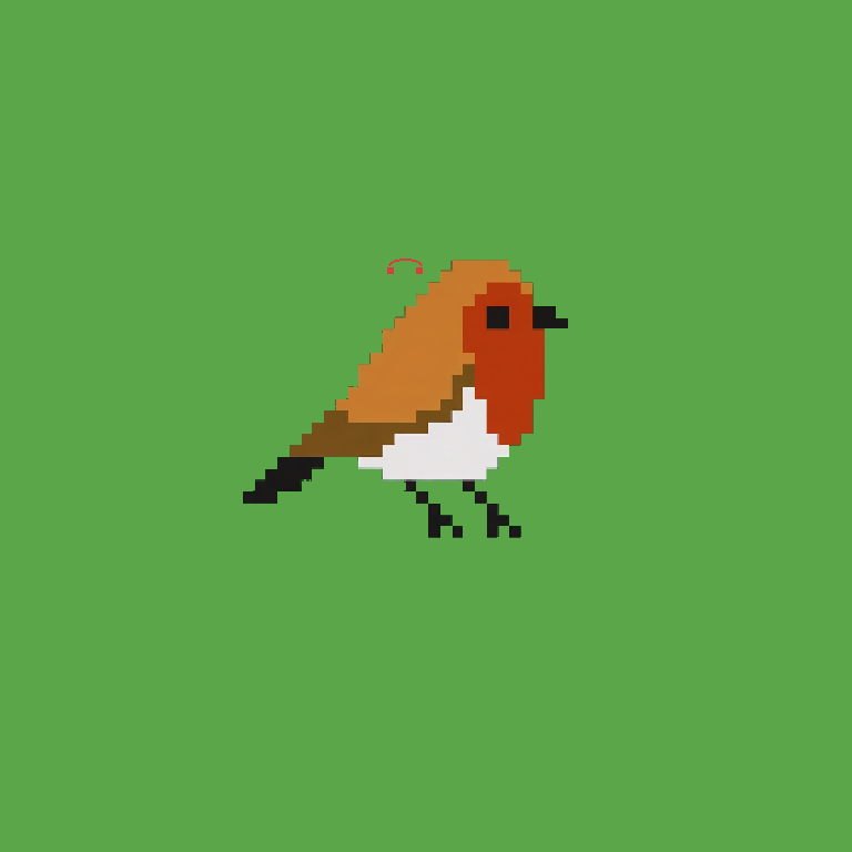 Scout bird · Porcelain body, Glass wings, Rose eyes