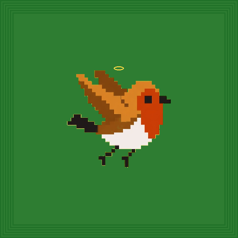 Forager bird · Indigo body, Glass wings, Gold eyes