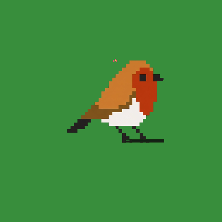 Forager bird · Porcelain body, Amber wings, Ice eyes
