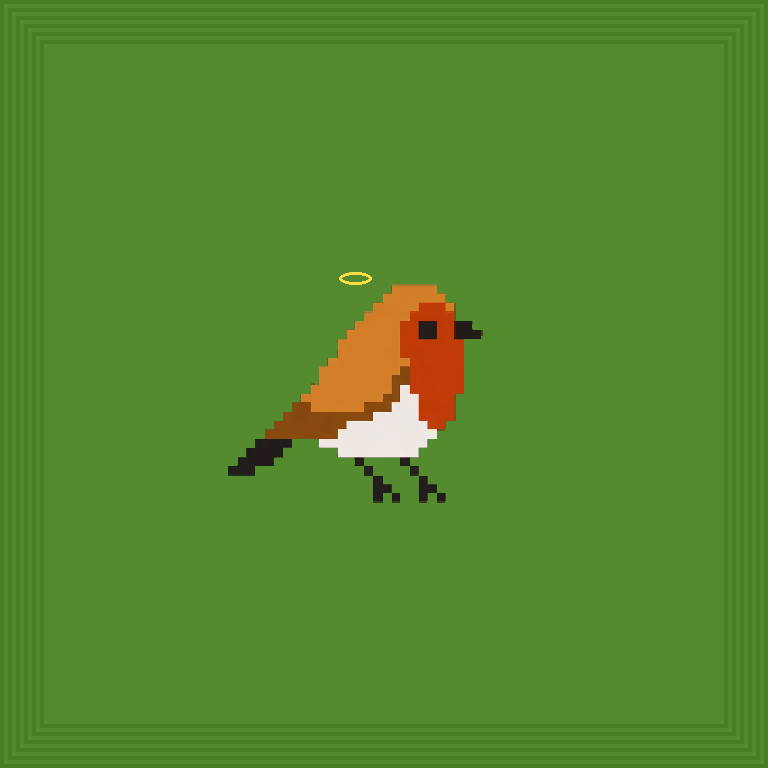 Drone bird · Ash body, Glass wings, Amber eyes