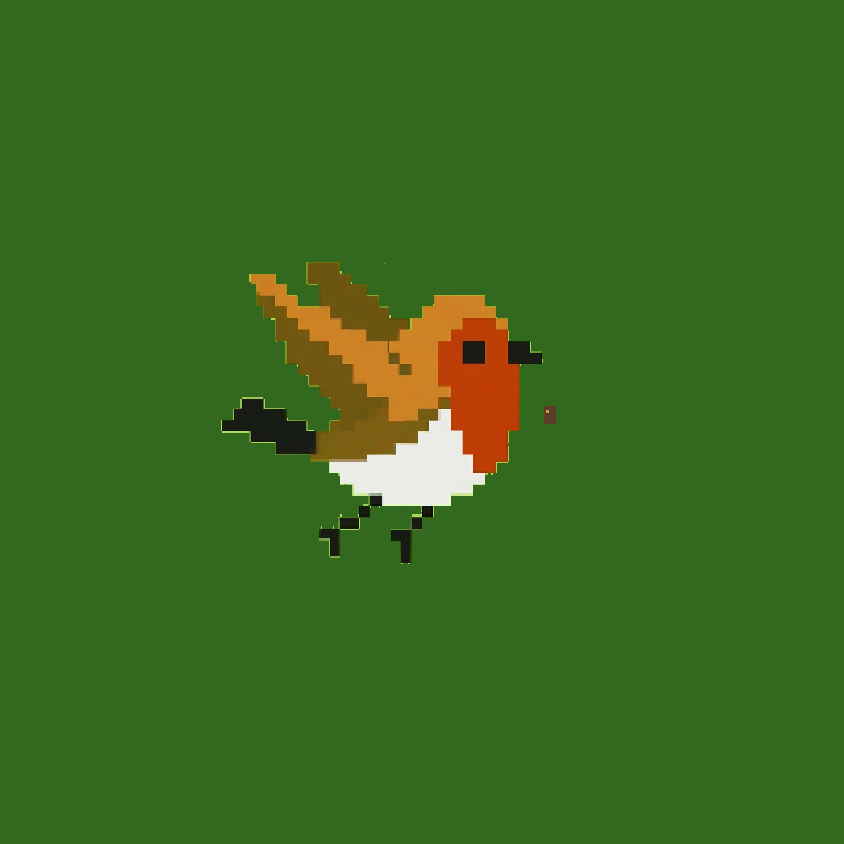 Drone bird · Ash body, Glass wings, Ember eyes